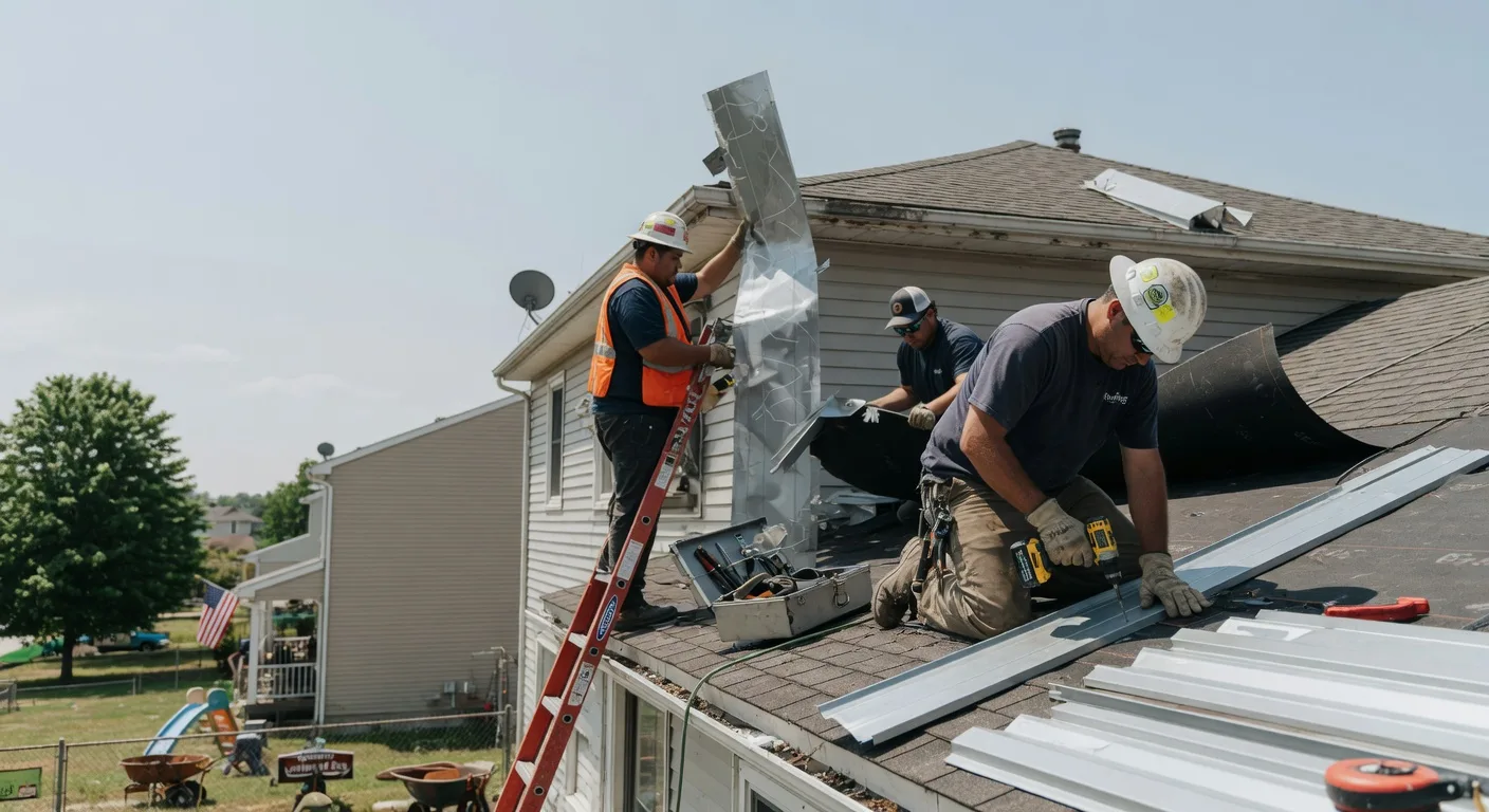 Storm Damage Metal Roof Repair in Belle Plaine, KS